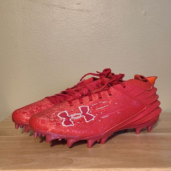 Under Armour Blur Smoke Suede 2.0 MC Football Cleats Red 3027978-600 Men's 8 - Picture 3 of 7